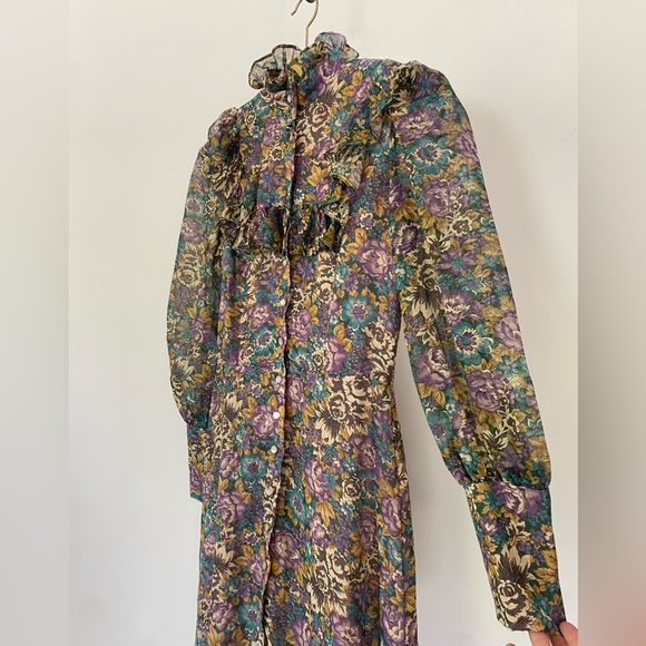 1970's vintage cottagecore prairie dress - Picture 4 of 8